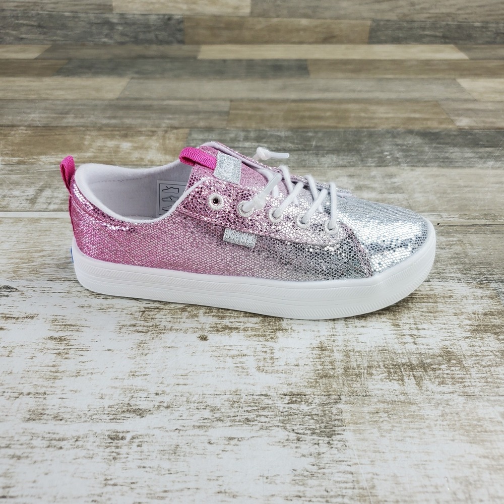 Keds Kara Slip On Girls Shoes Sz 12 M Pink Silver Glitter Low Top Sneakers
